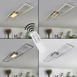 Plafonnier Torresella LED Nickel mat, 2 lumières, Télécommandes