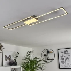 Plafonnier Torresella LED Nickel mat, 2 lumières, Télécommandes