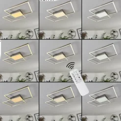 Plafonnier Torresella LED Nickel mat, 2 lumières, Télécommandes