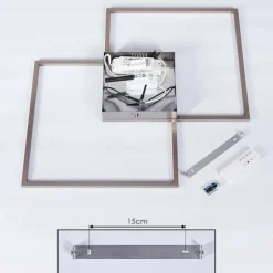 Plafonnier Torresella LED Nickel mat, 2 lumières, Télécommandes