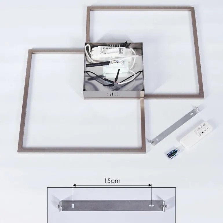 Plafonnier Torresella LED Nickel mat, 2 lumières, Télécommandes