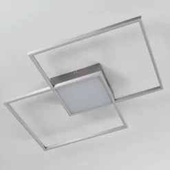 Plafonnier Torresella LED Nickel mat, 2 lumières, Télécommandes