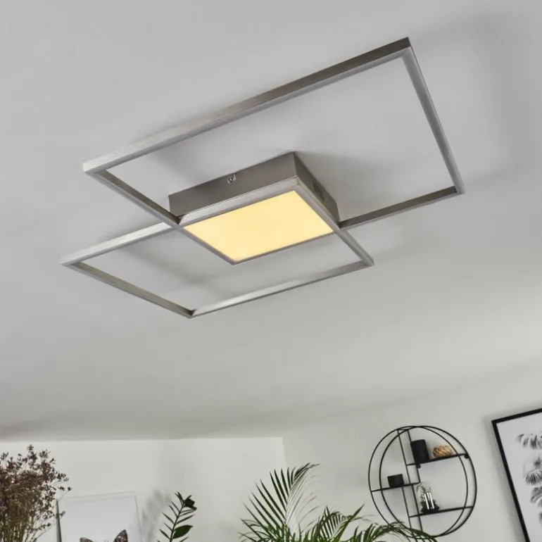 Plafonnier Torresella LED Nickel mat, 2 lumières, Télécommandes