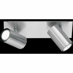 Plafonnier Trio 8024 Acier inoxydable, Nickel mat, 2 lumières