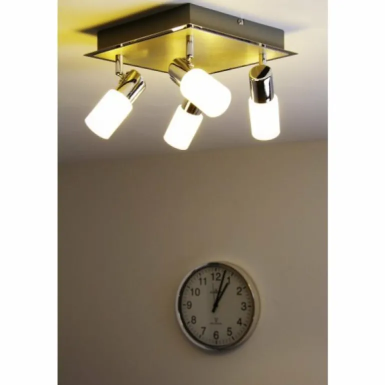 Plafonnier Trio 8214 LED Aluminium, Chrome, Acier inoxydable, 4 lumières