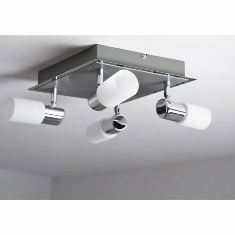 Plafonnier Trio 8214 LED Aluminium, Chrome, Acier inoxydable, 4 lumières