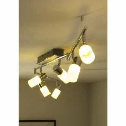 Plafonnier Trio 8214 LED Aluminium, Chrome, Acier inoxydable, 6 lumières