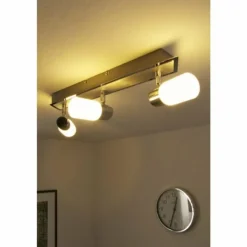 Plafonnier Trio 8214 LED Aluminium, Chrome, Acier inoxydable, 3 lumières