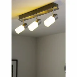 Plafonnier Trio 8214 LED Aluminium, Chrome, Acier inoxydable, 3 lumières