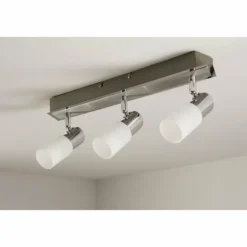 Plafonnier Trio 8214 LED Aluminium, Chrome, Acier inoxydable, 3 lumières