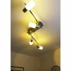 Plafonnier Trio 8214 LED Aluminium, Chrome, Acier inoxydable, 4 lumières