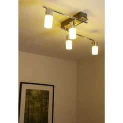 Plafonnier Trio 8214 LED Aluminium, Chrome, Acier inoxydable, 4 lumières