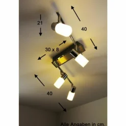 Plafonnier Trio 8214 LED Aluminium, Chrome, Acier inoxydable, 4 lumières