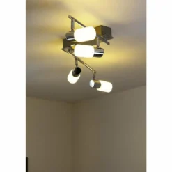 Plafonnier Trio 8214 LED Aluminium, Chrome, Acier inoxydable, 4 lumières
