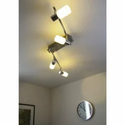 Plafonnier Trio 8214 LED Aluminium, Chrome, Acier inoxydable, 4 lumières