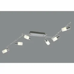 Plafonnier Trio 8214 LED Aluminium, Chrome, Acier inoxydable, 6 lumières