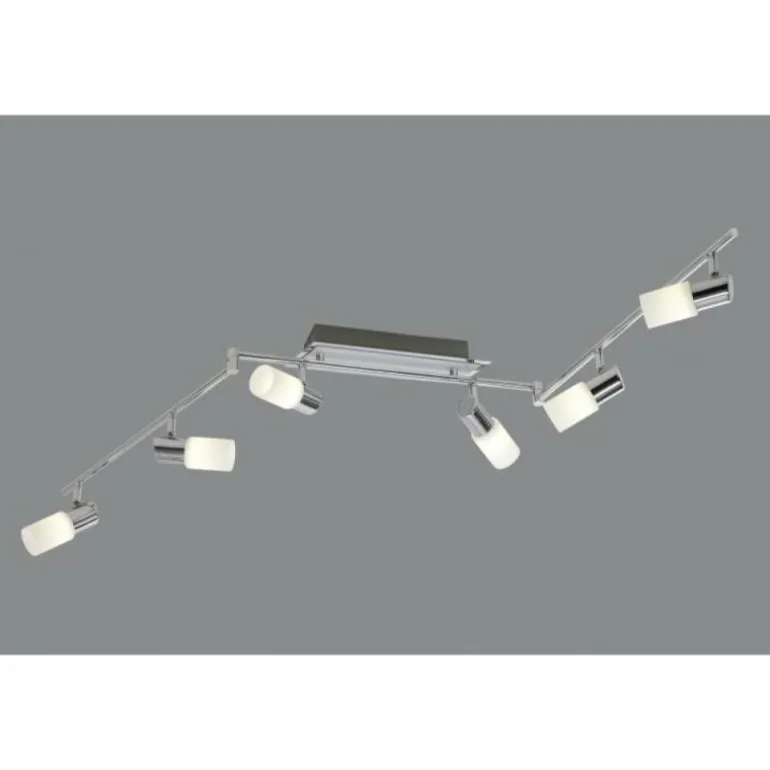 Plafonnier Trio 8214 LED Aluminium, Chrome, Acier inoxydable, 6 lumières