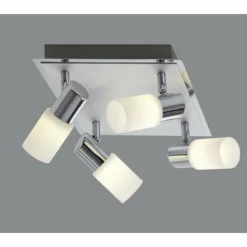 Plafonnier Trio 8214 LED Aluminium, Chrome, Acier inoxydable, 4 lumières