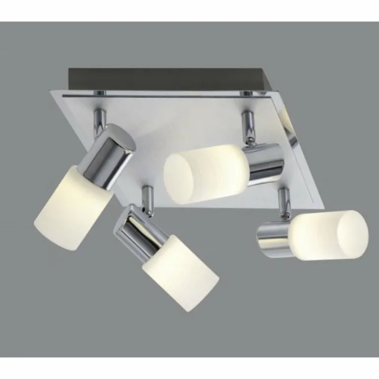 Plafonnier Trio 8214 LED Aluminium, Chrome, Acier inoxydable, 4 lumières