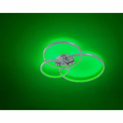 Plafonnier Trio Aaron LED Nickel mat, 1 lumière, Télécommandes, Changeur de couleurs