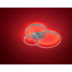 Plafonnier Trio Aaron LED Nickel mat, 1 lumière, Télécommandes, Changeur de couleurs