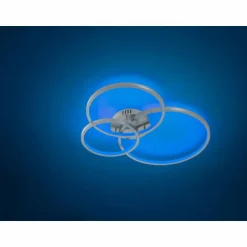 Plafonnier Trio Aaron LED Nickel mat, 1 lumière, Télécommandes, Changeur de couleurs