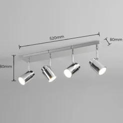 Plafonnier Trio Angelo Chrome, 4 lumières
