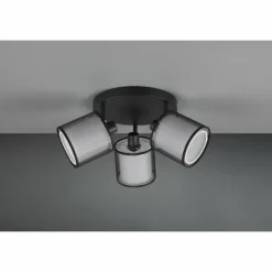 Plafonnier Trio Burton Noir, 3 lumières