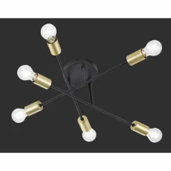 Plafonnier Trio CROSS Noir, 6 lumières