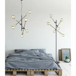 Plafonnier Trio CROSS Noir, 6 lumières