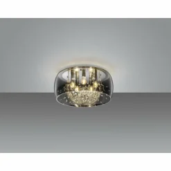 Plafonnier Trio Crystel Chrome, 5 lumières