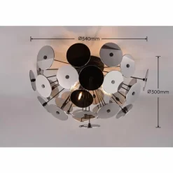 Plafonnier Trio Discalgo Noir, 3 lumières