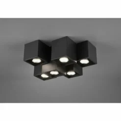 Plafonnier Trio Fernando Noir, 6 lumières