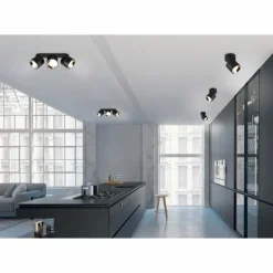 Plafonnier Trio GUAYANA Noir, 3 lumières