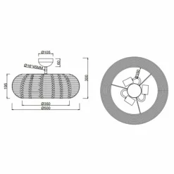 Plafonnier Trio Inga Écru, 3 lumières
