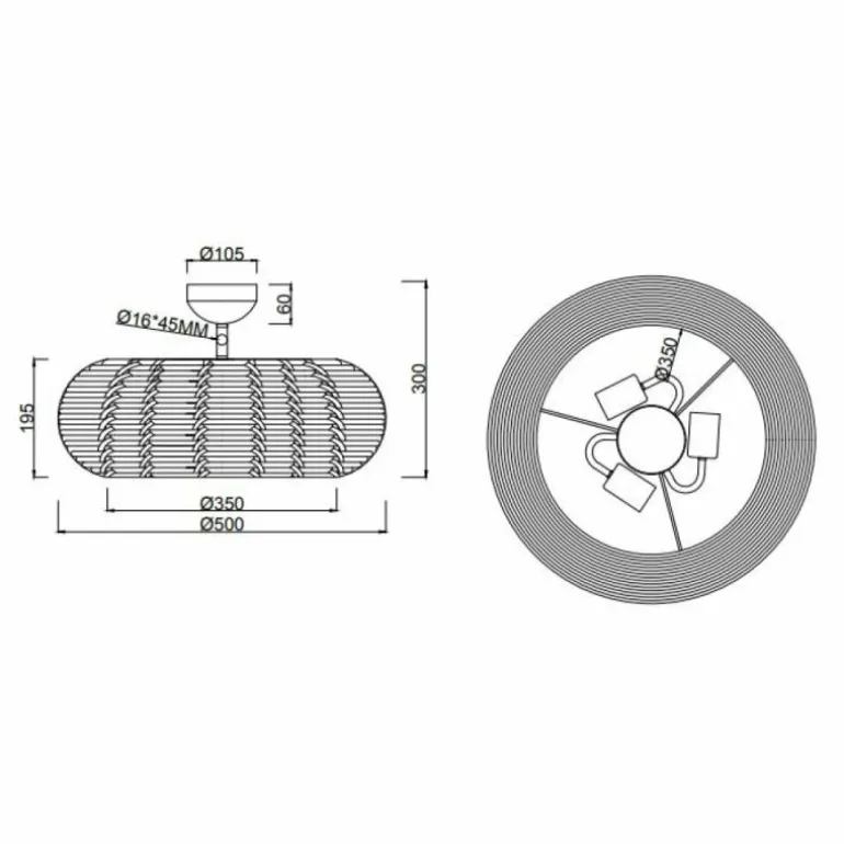 Plafonnier Trio Inga Écru, 3 lumières