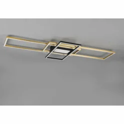 Plafonnier Trio Irvine LED Laiton, Noir, 1 lumière, Télécommandes