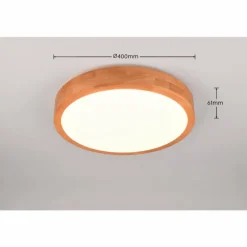 Plafonnier Trio ISEO LED Bois clair, 1 lumière