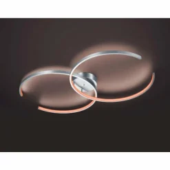 Plafonnier Trio Leuchten WIZ CITIZEN LED Nickel mat, 2 lumières, Télécommandes, Changeur de couleurs