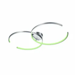 Plafonnier Trio Leuchten WIZ CITIZEN LED Nickel mat, 2 lumières, Télécommandes, Changeur de couleurs