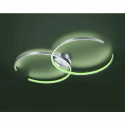 Plafonnier Trio Leuchten WIZ CITIZEN LED Nickel mat, 2 lumières, Télécommandes, Changeur de couleurs