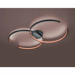 Plafonnier Trio Leuchten WIZ CITIZEN LED Noir, 2 lumières, Télécommandes, Changeur de couleurs