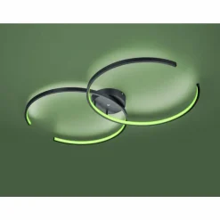 Plafonnier Trio Leuchten WIZ CITIZEN LED Noir, 2 lumières, Télécommandes, Changeur de couleurs