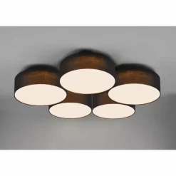 Plafonnier Trio Lugano LED Noir, 1 lumière