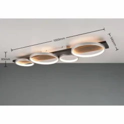Plafonnier Trio Medera LED Noir, Titane, 1 lumière