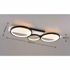 Plafonnier Trio Medera LED Noir, Blanc, 1 lumière