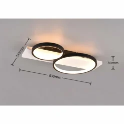 Plafonnier Trio Medera LED Noir, Blanc, 1 lumière