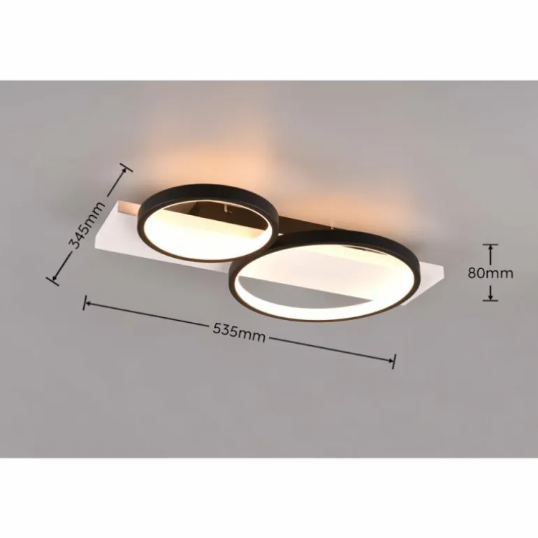 Plafonnier Trio Medera LED Noir, Blanc, 1 lumière