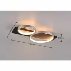 Plafonnier Trio Medera LED Noir, Titane, 1 lumière