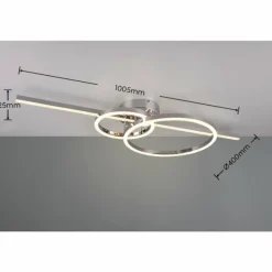 Plafonnier Trio MONTILLA LED Chrome, 1 lumière, Télécommandes